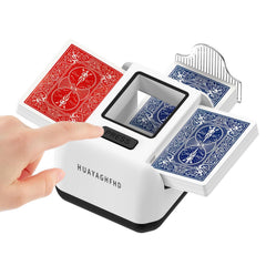 HUAYAGHFHD automatic card shuffler front view for quick, hands-free shuffles.