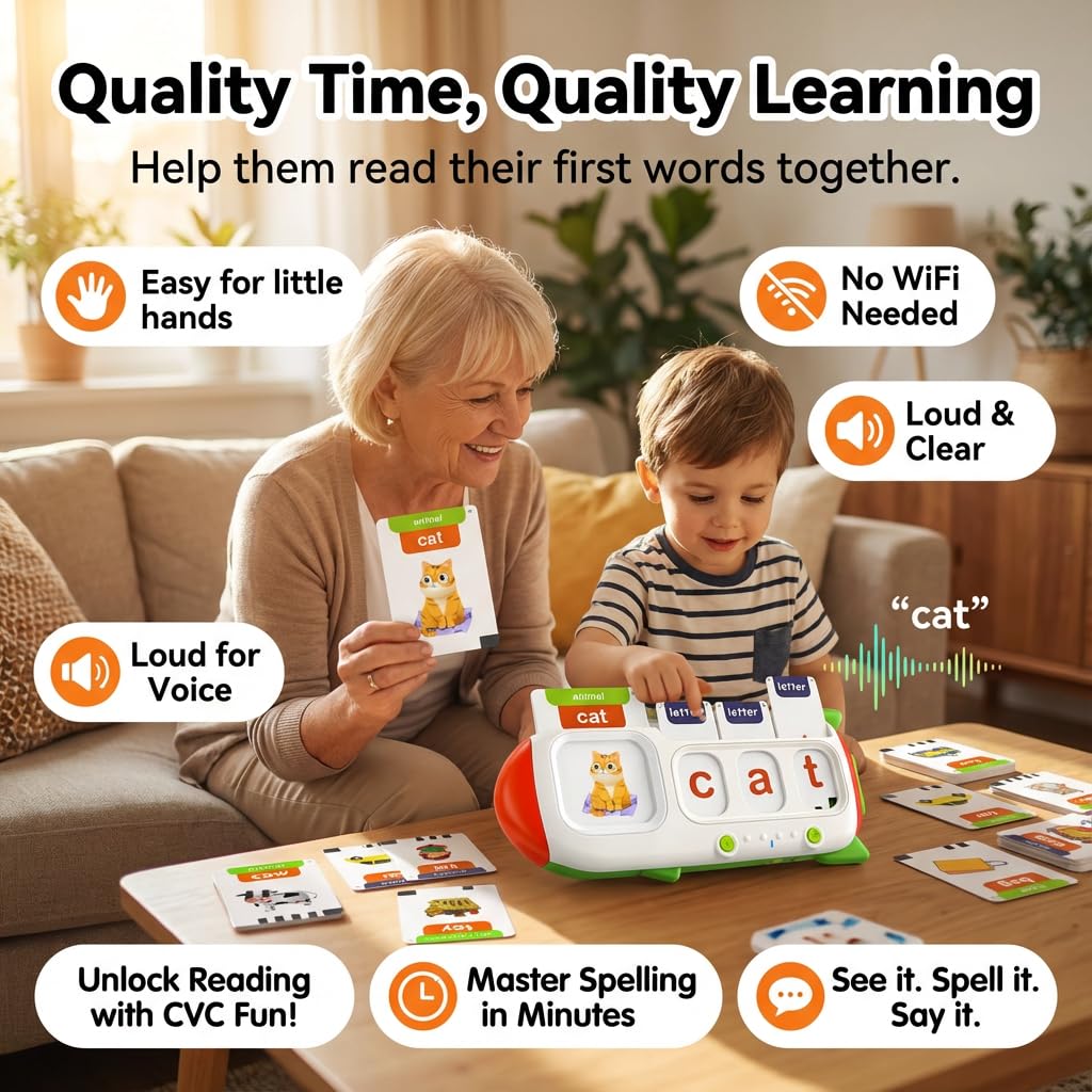 HubFIVY CVC cards focus promotes word learning via image matching.