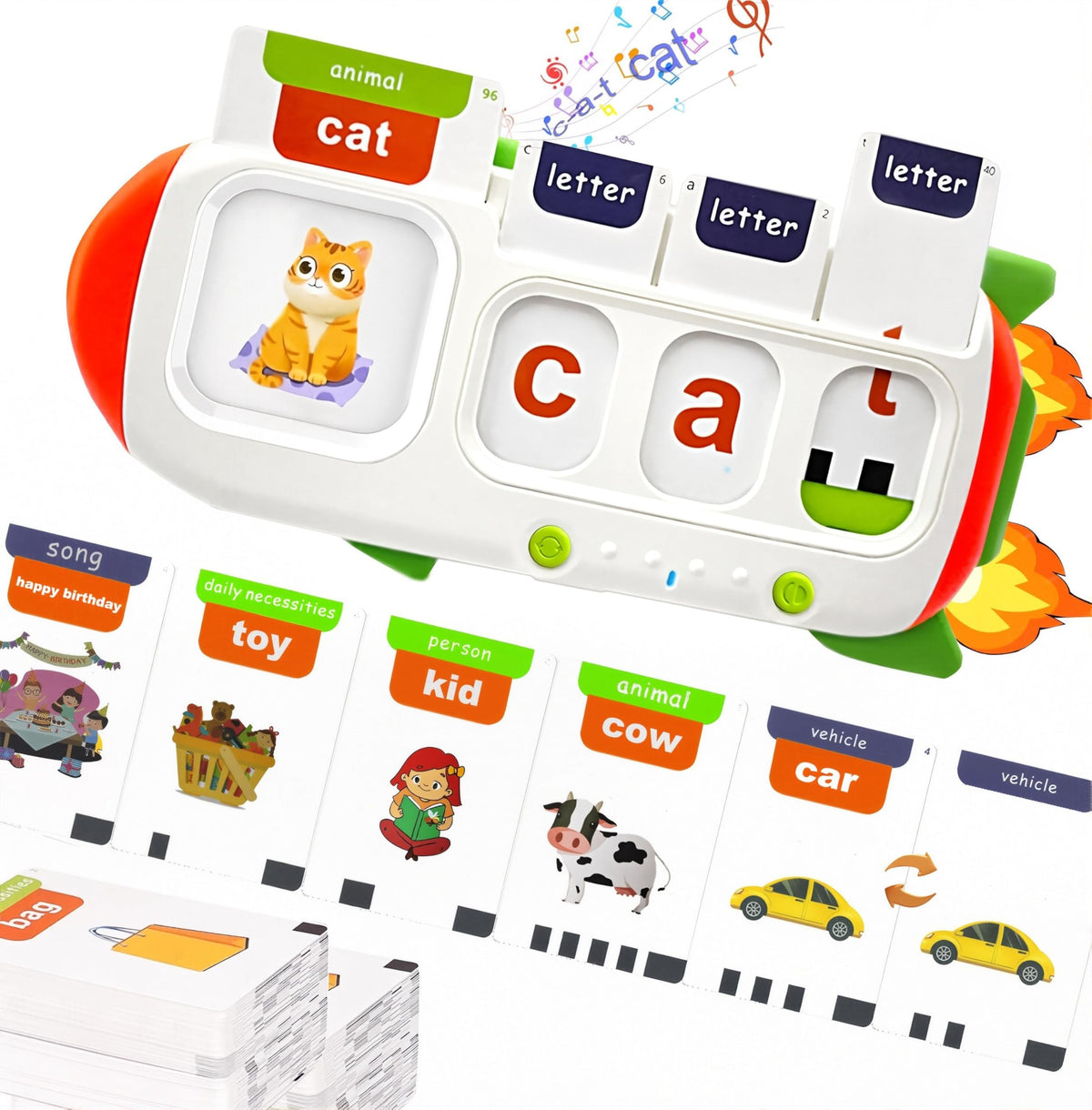 HubFIVY talking flash cards face focus aids early word recognition and engagement.