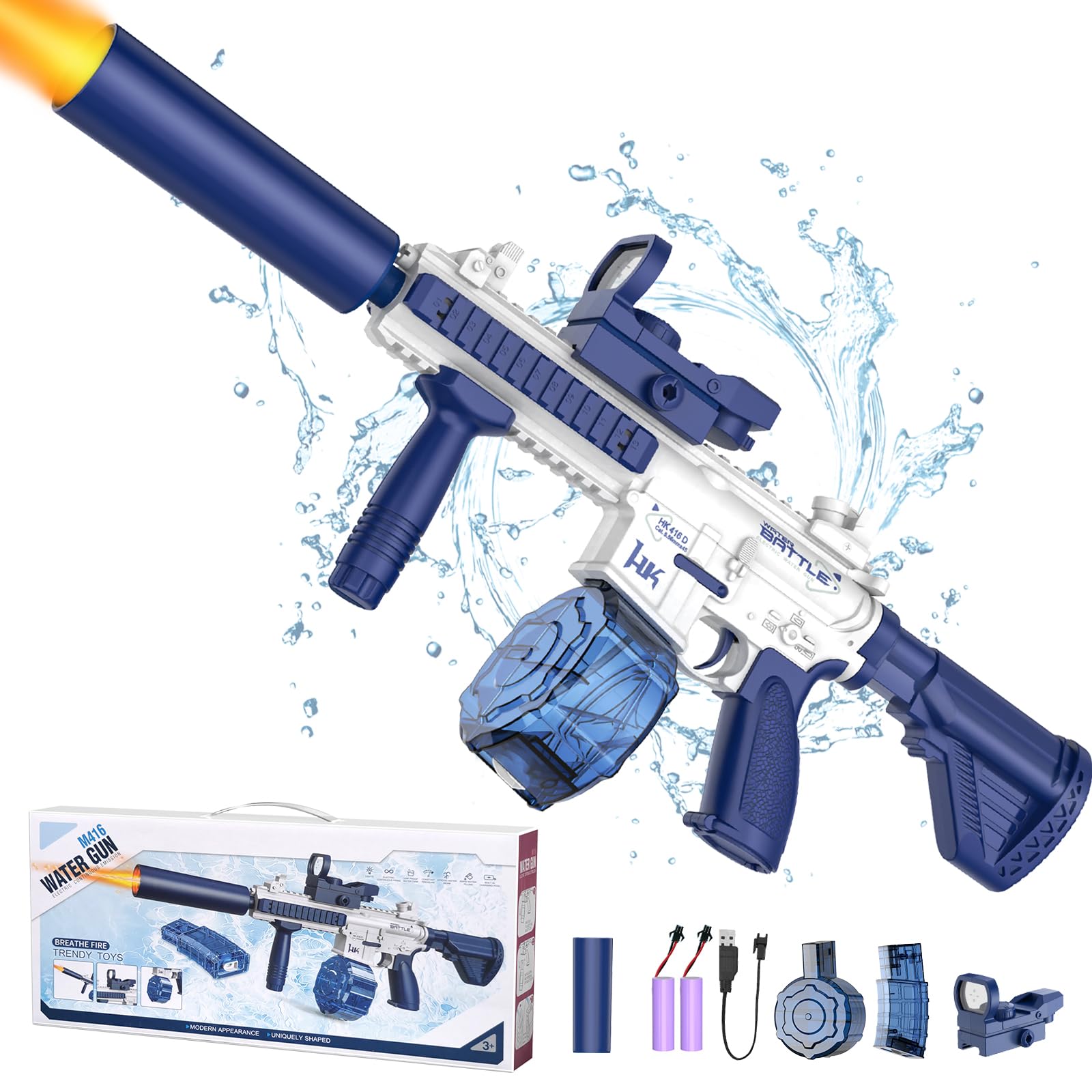 Hugeway electric water gun with light display for outdoor play