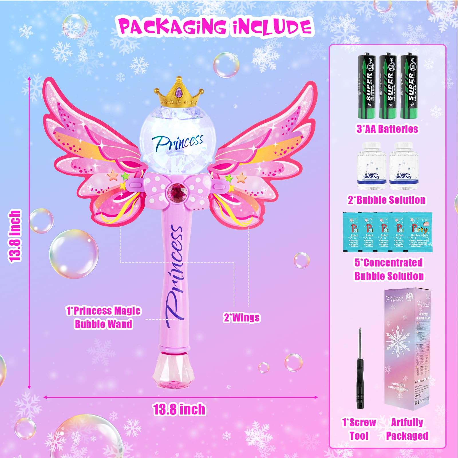 Hugeway Princess Bubble Wand makes a charming gift for kids