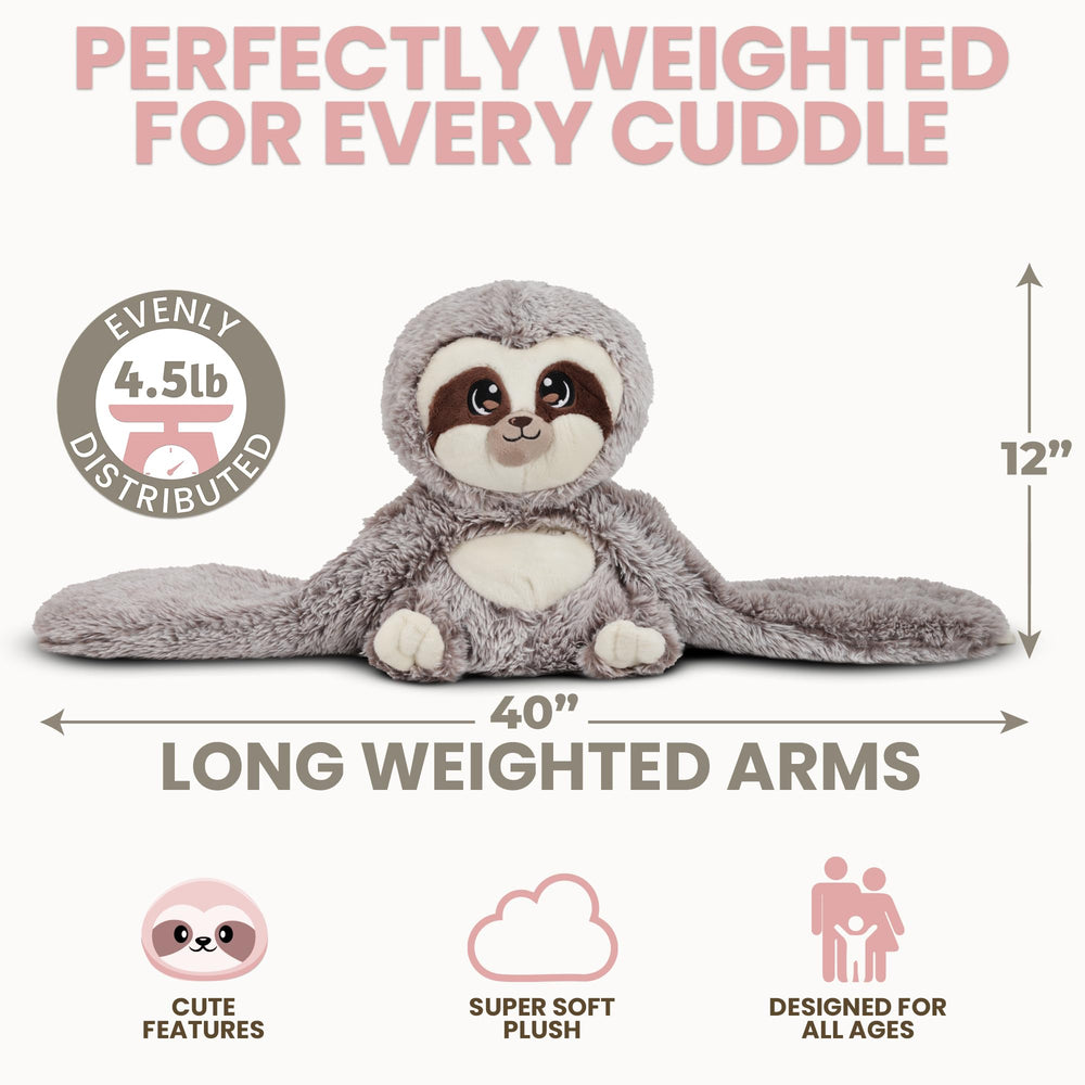 Marshmallow Sloth with 40-inch arms for enveloping hugs