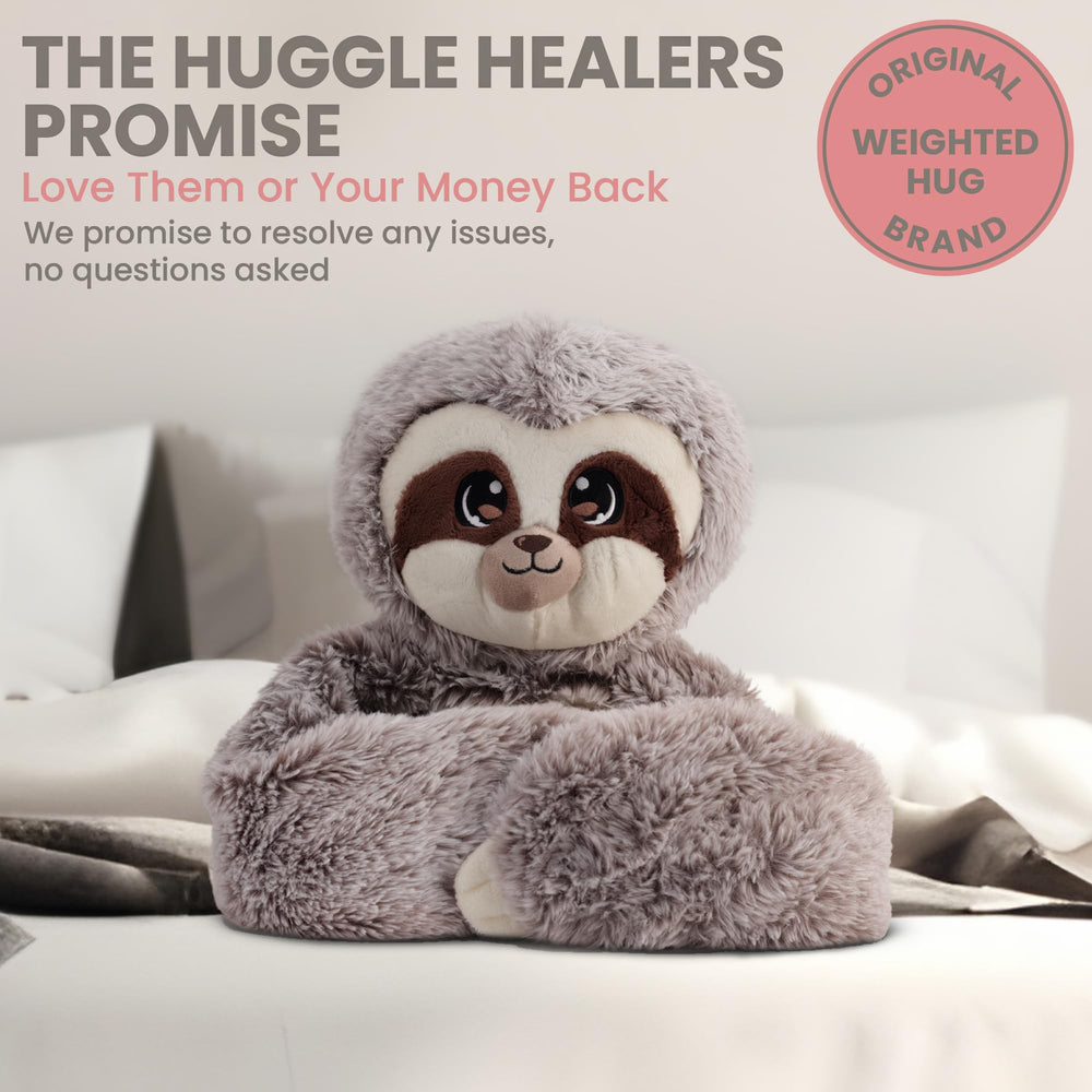 Huggle Healers Marshmallow Sloth weighted interior for cozy rests