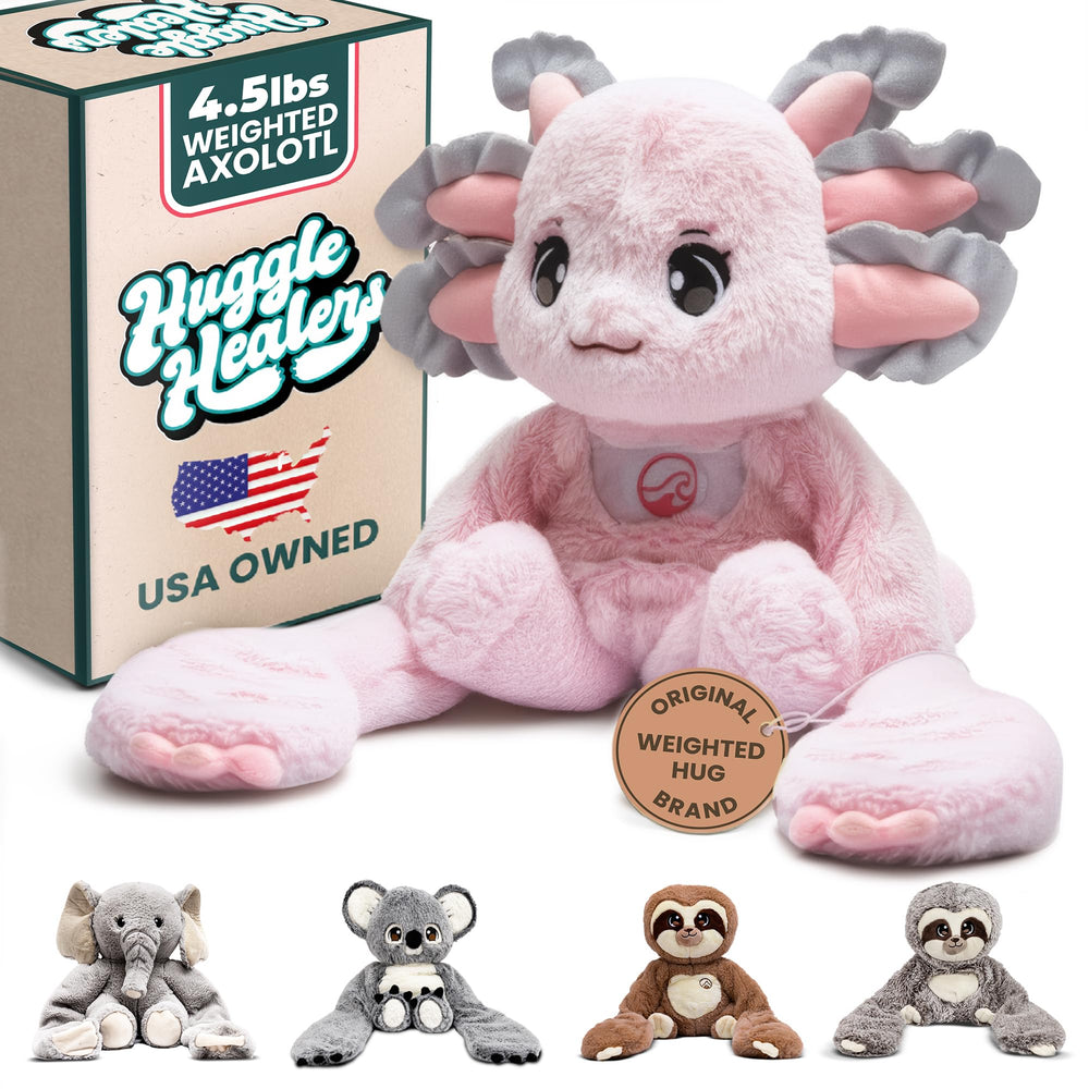 Huggle Healers Ula axolotl with 40-inch arms for an inviting hug for adults and kids