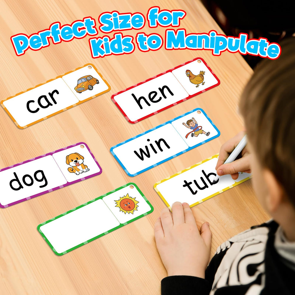 HugHush CVC Word back writing space supports independent spelling.