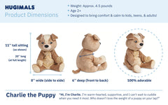 HUGIMALS Charlie safe for ages 2 plus with non-toxic materials.