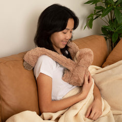 Hugimals Hugarounds Sawyer Sloth clay bead weighted design for safe pressure.