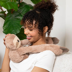 Hugimals Hugarounds Sawyer Sloth portable design ideal for travel and appointments.