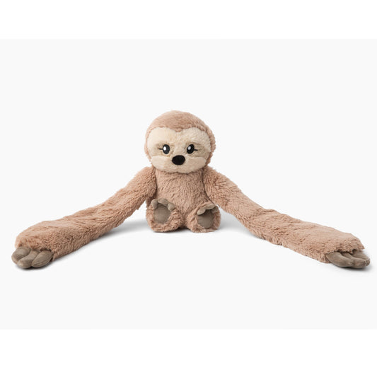 Hugimals Hugarounds Sawyer Sloth wraparound arms on shoulder provide grounding relief.