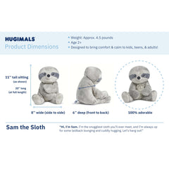 Hugimals Sam the Sloth snuggle-in-bed pose invites calm bedtime rituals.