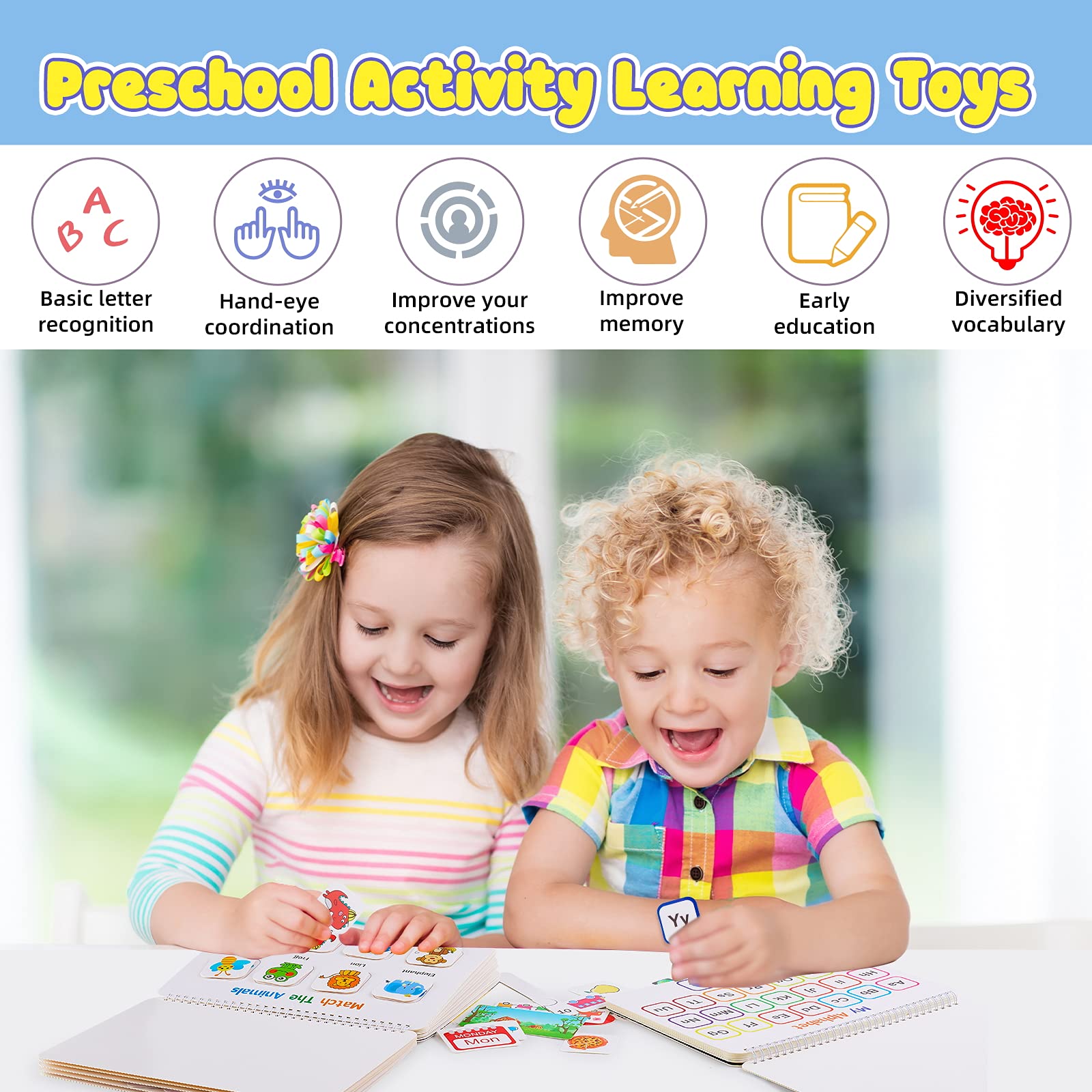 Huijing Busy Book colors and shapes pages boost visual perception and tracing