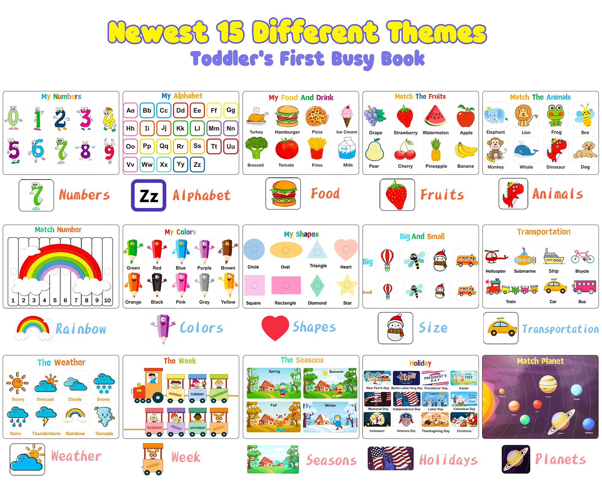 Huijing Busy Book pages for numbers and alphabet promote early literacy and focus