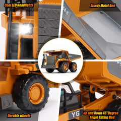 HuiJuKeJi remote dump truck durable alloy bed withstands added weight.