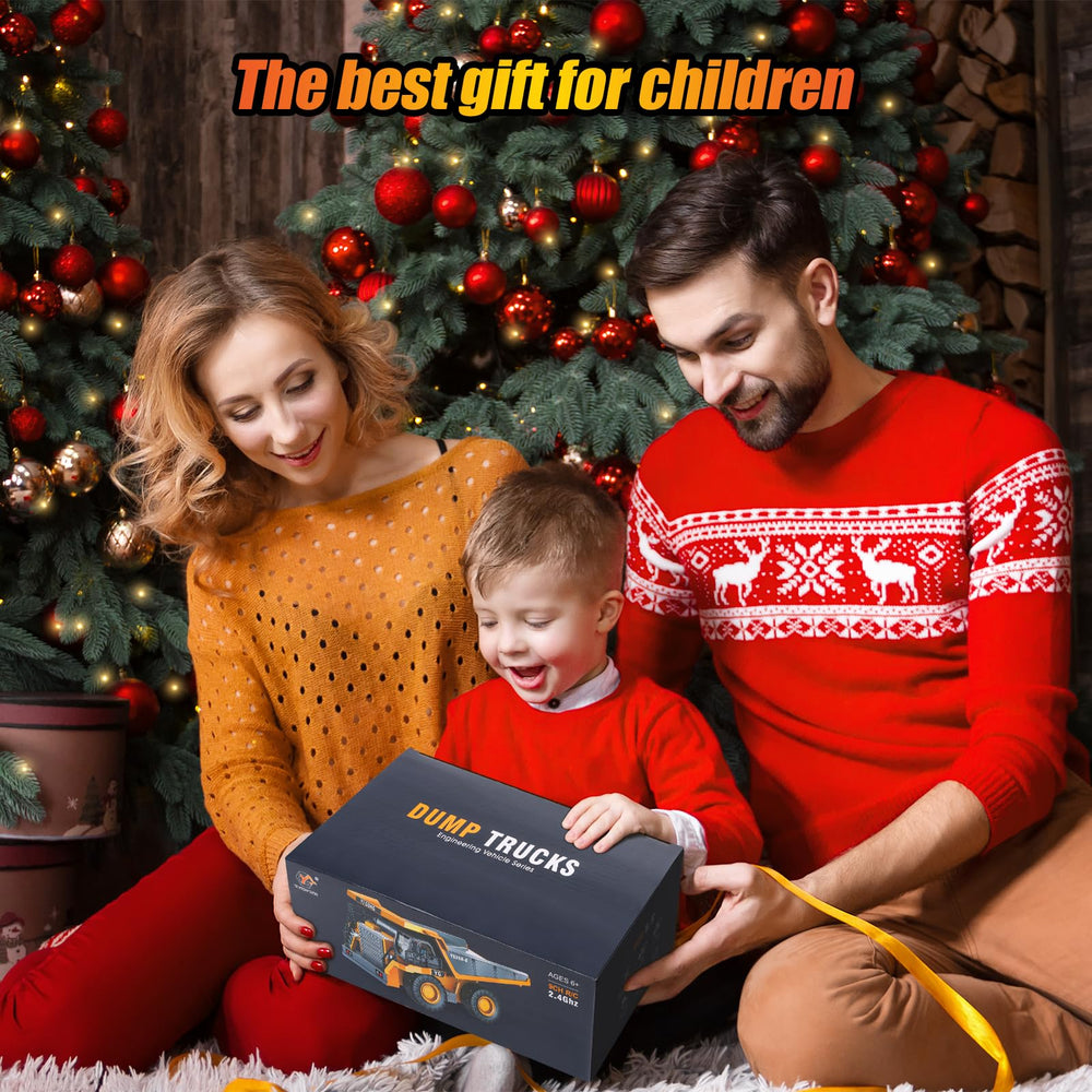 HuiJuKeJi remote dump truck dual batteries support longer play sessions.