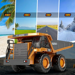 HuiJuKeJi remote dump truck loads sand or small toys with ease.
