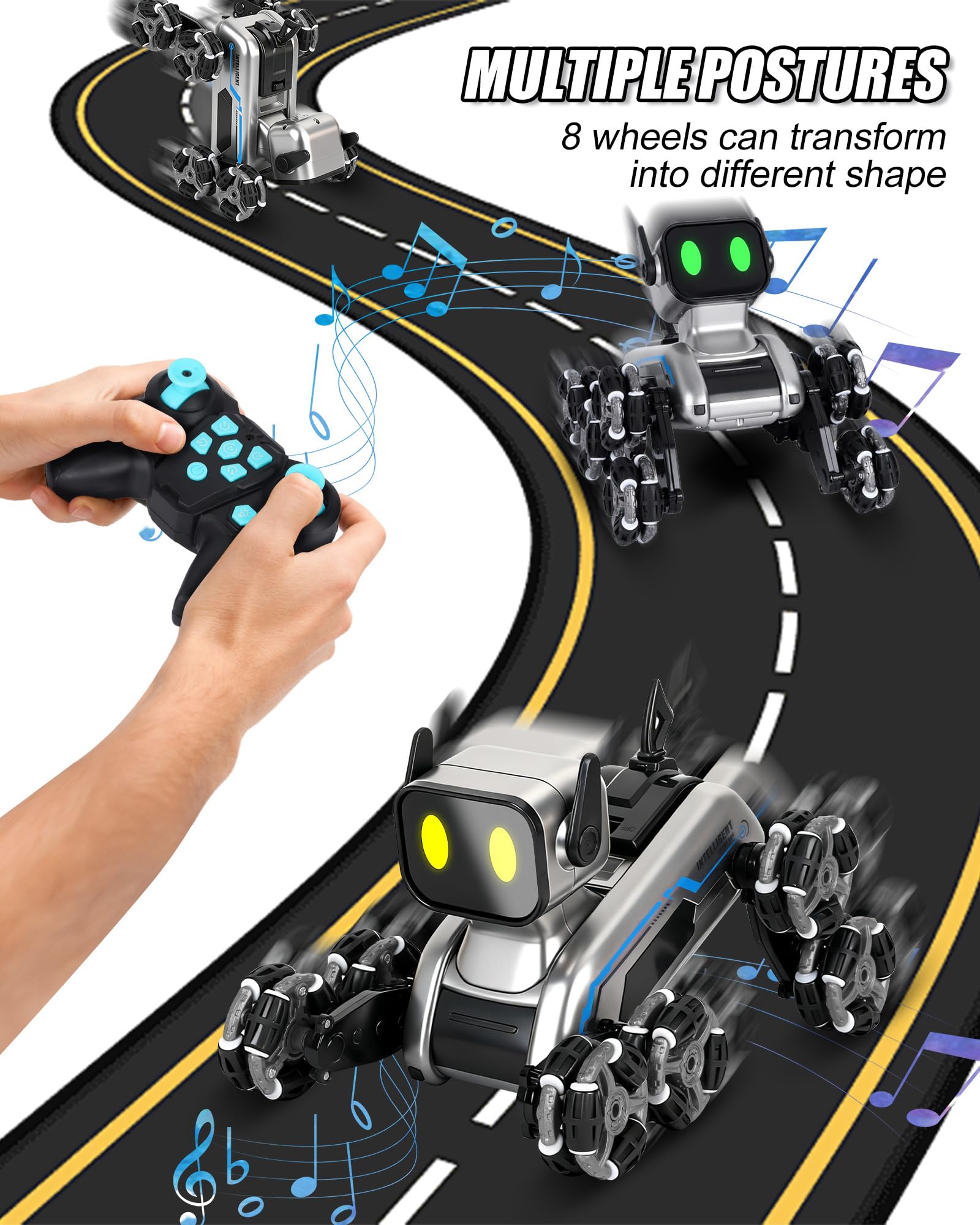 HuiJuKeJi robot dog performing 8 dynamic show modes