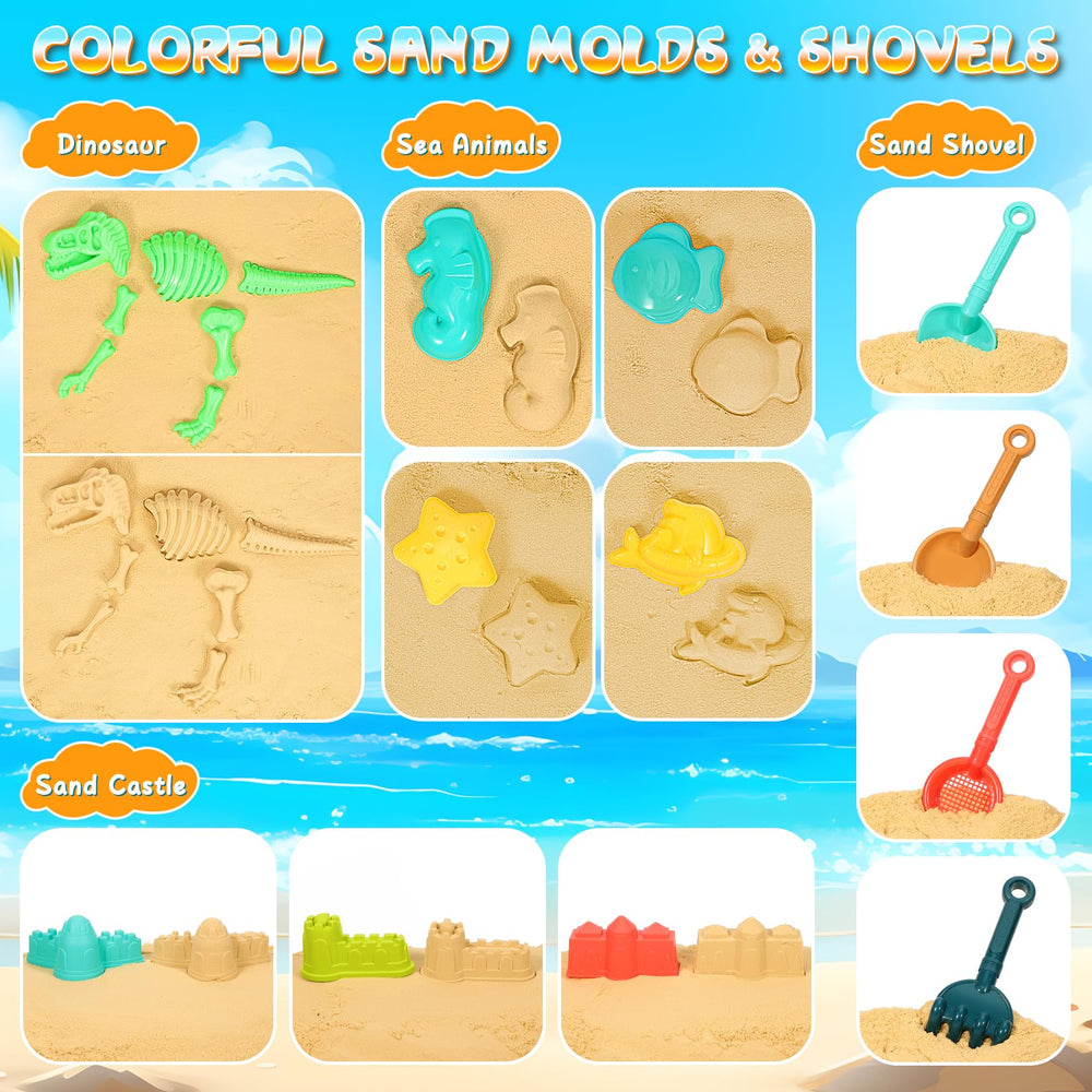 HUITEM Beach Sand Toys four ocean animal molds for creative sea scenes