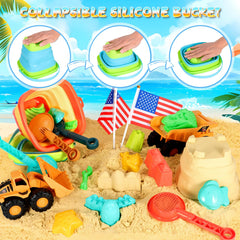 HUITEM Beach Sand Toys four shovels for scooping and shaping sand