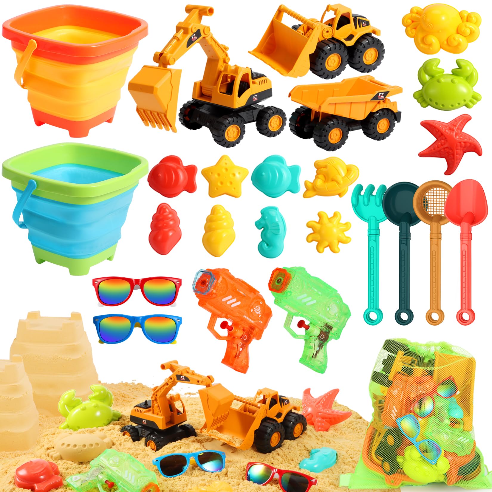 HUITEM beach toys kit package for shared sand play on a sunny day