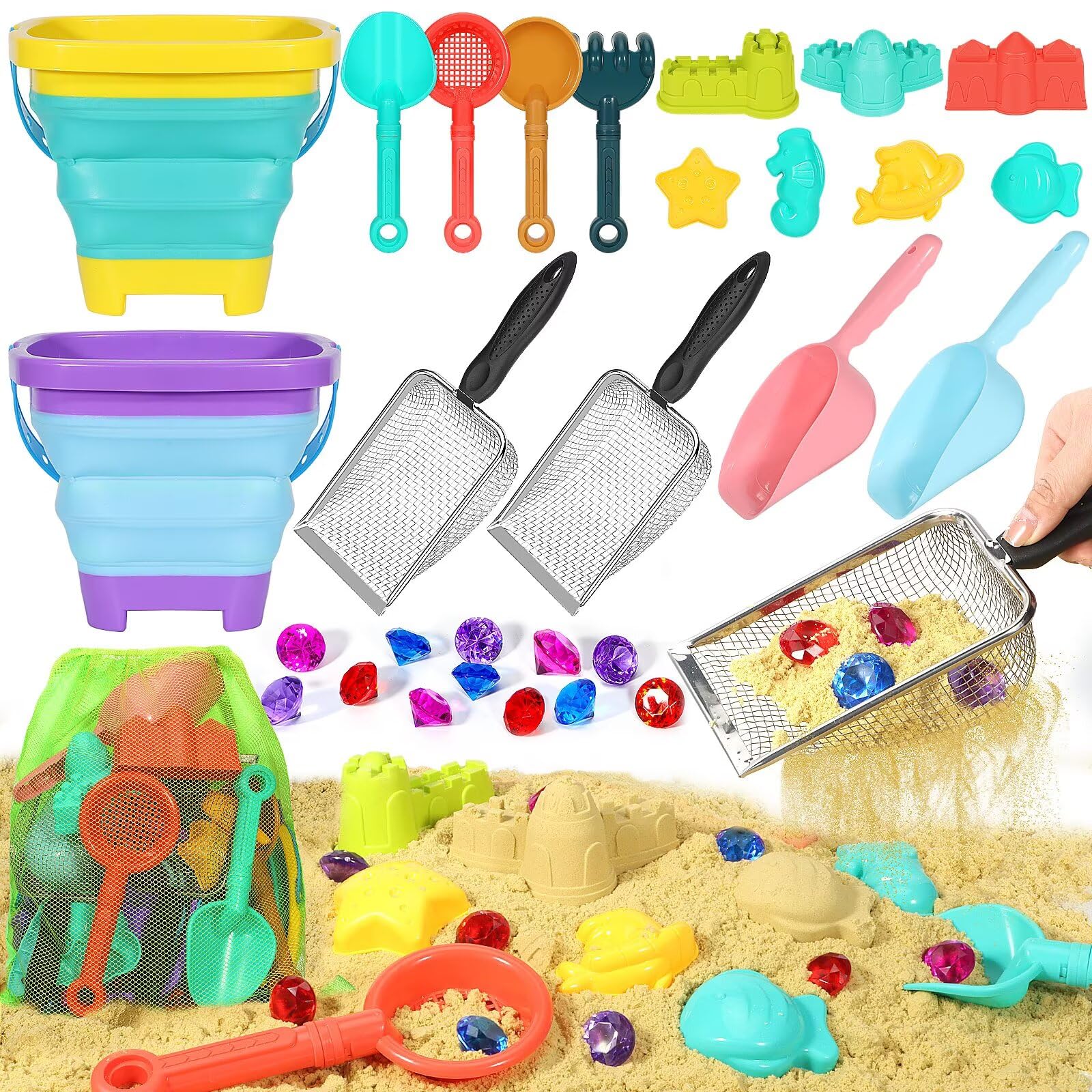 HUITEM diamond diving toys add sparkling water play opportunities.