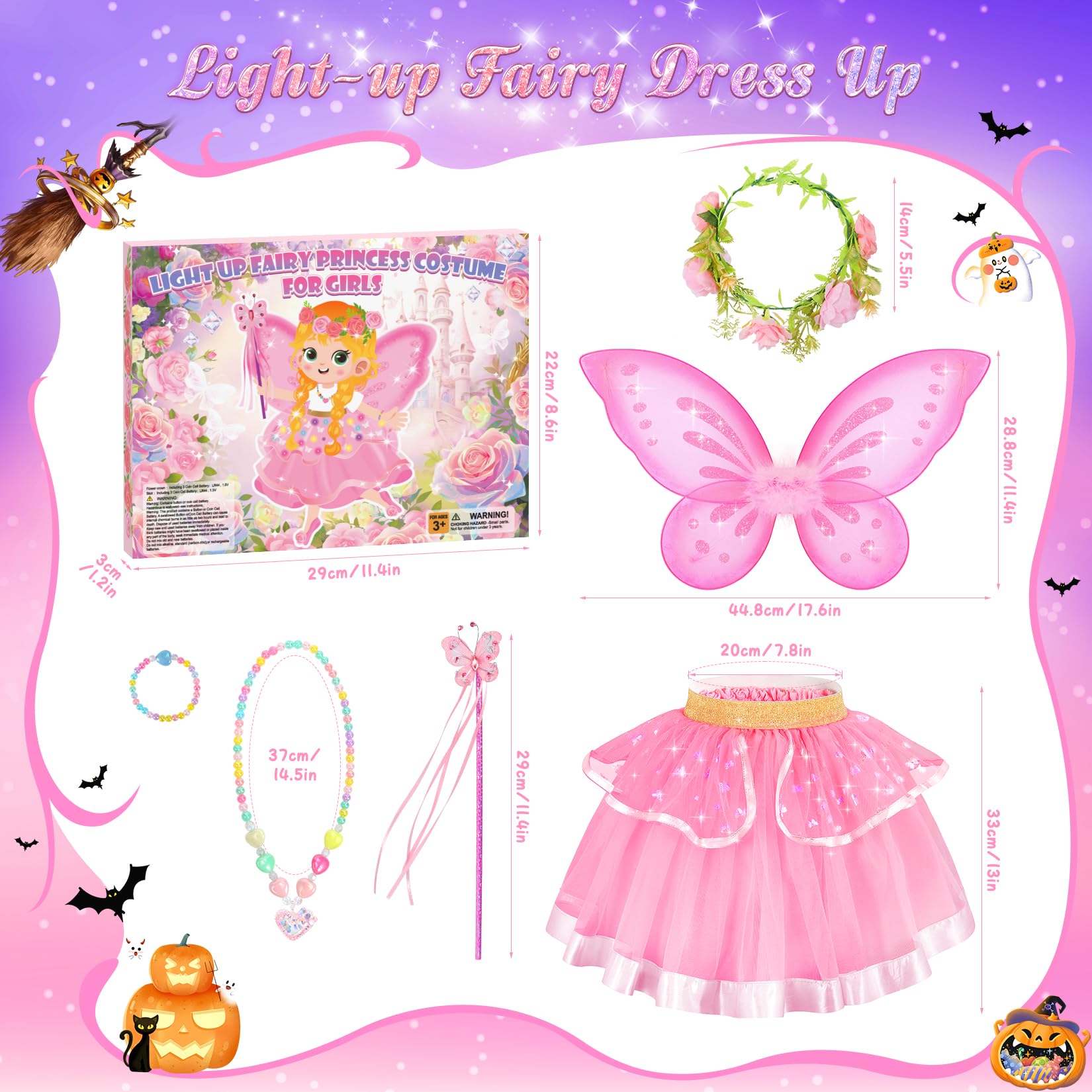 HUITEM fairy tutu dress combines soft fabric with glow accents