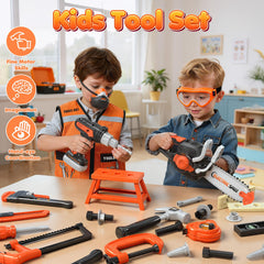 HUITEM Kids tool set drill bits let kids customize pretend tools.