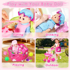 HUITEM stroller with retractable sunshade for outdoor use.