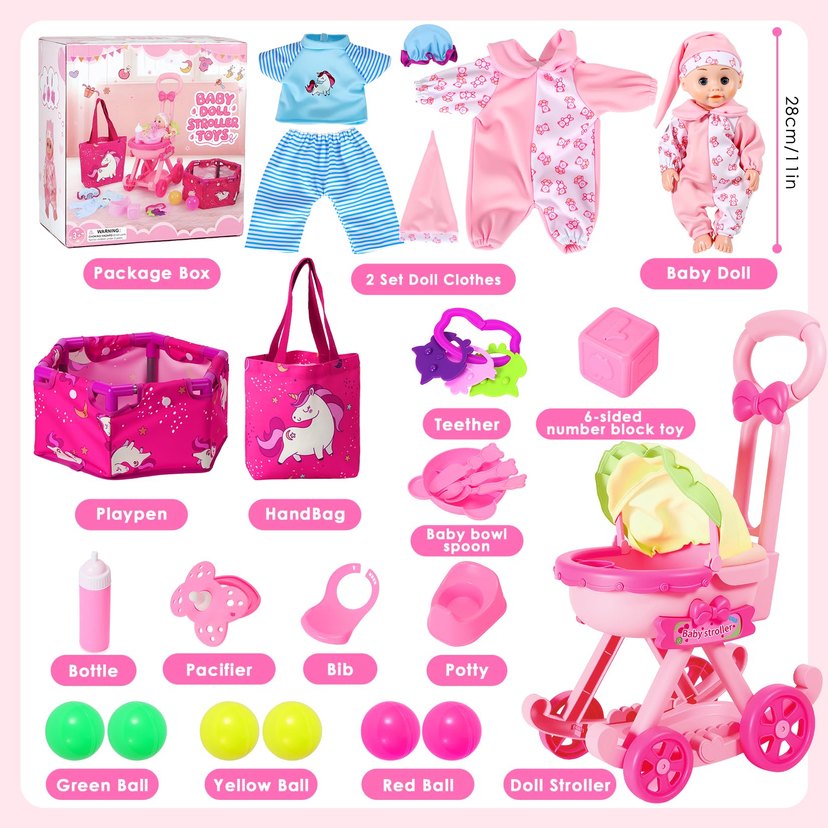 HUITEM doll playpen supports imaginative playtime.