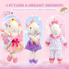 HUITEM plush unicorn bag and headbands, handy for on-the-go storage.