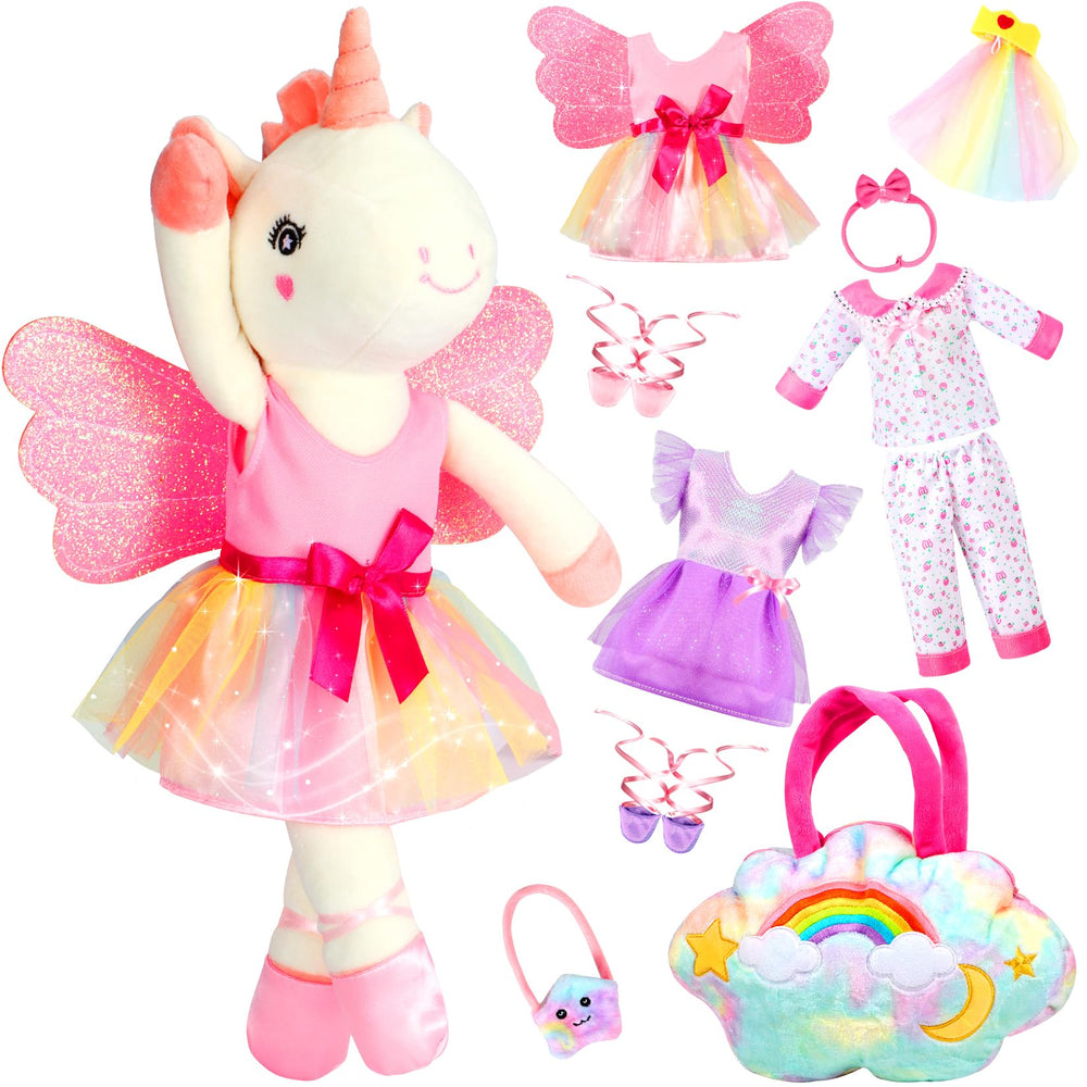 HUITEM unicorn doll in ballerina attire, ideal for imaginative play.