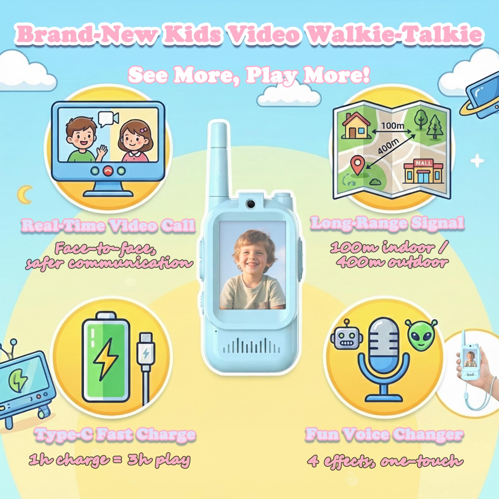 Huiteng XR 2.4G WiFi range indoors and outdoors illustration