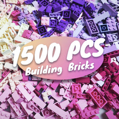 HUIZDQ 1500-piece bricks in pink, purple, white spark imaginative play.
