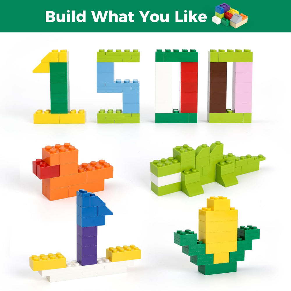 HUIZDQ imagination image shows towers and castles built with the bricks, encouraging creative construction