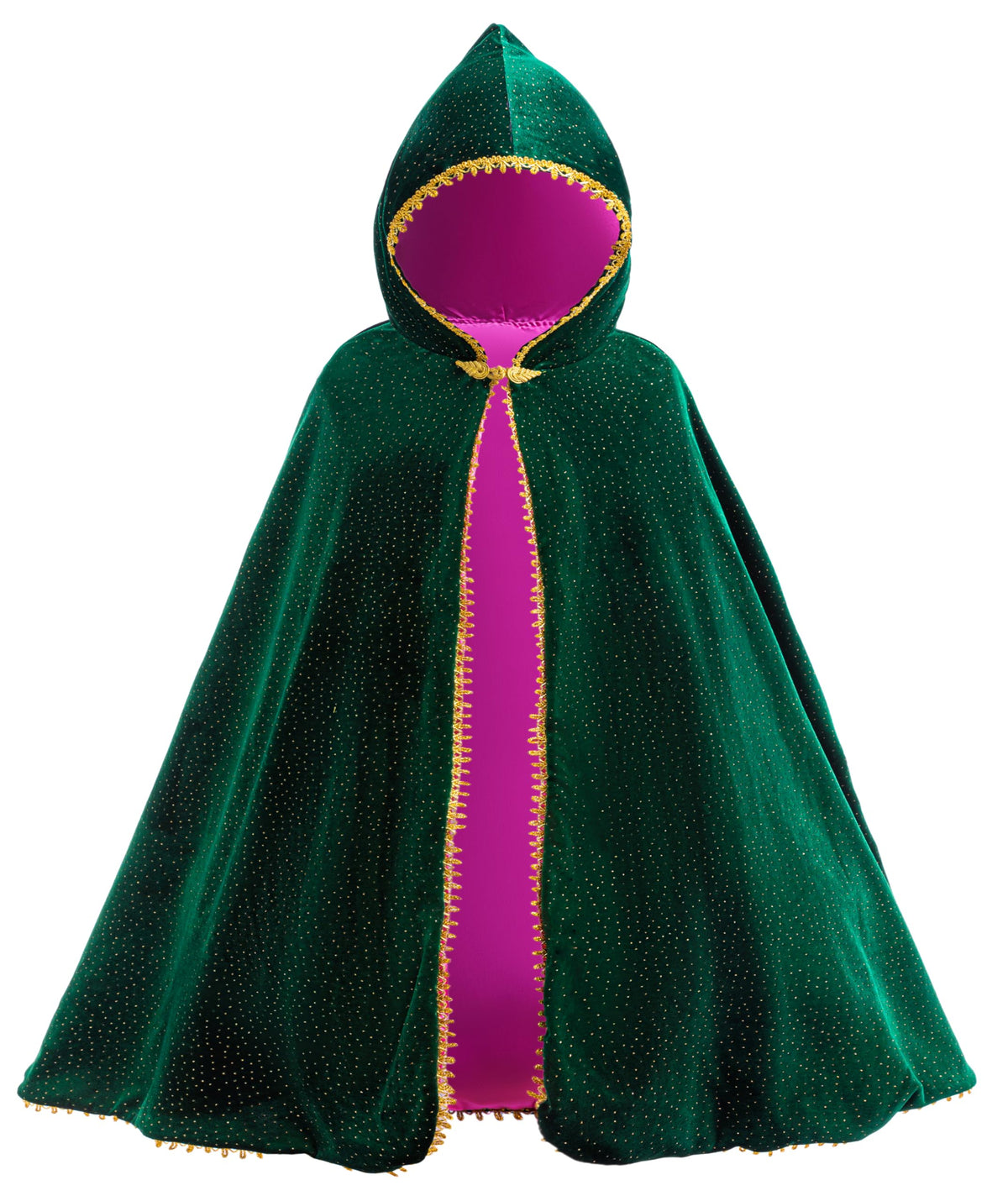 Hulaha Anna-style velvet hooded cape for magical dress-up and festive warmth.