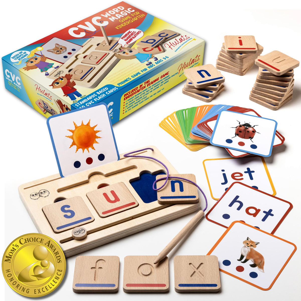 Hulats CVC Word Magic letters tiles for early reading and tactile tracing.