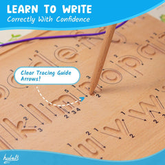 Hulats double-sided tracing board offers versatile learning activities.