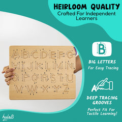 Hulats tracing board measures 11.5 x 9.3 x 0.4 inches for classroom use.