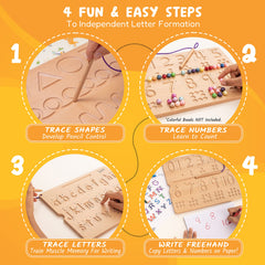 Hulats tracing board with safe rounded edges enhances hands-on skill.