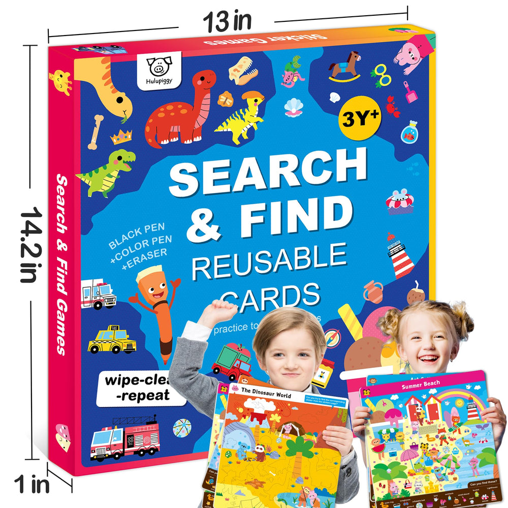 Hulupiggy Search and Find box content – complete educational set ready to use.