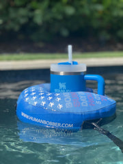 Human Bobber blue large drink leash keeps drink secure while you swim
