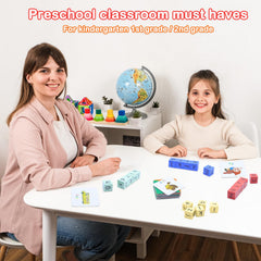 Humerry four colored alphabet block sets for varied spelling challenges.