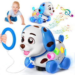HumorPlay musical puppy toy front view boosts sensory play with lights.
