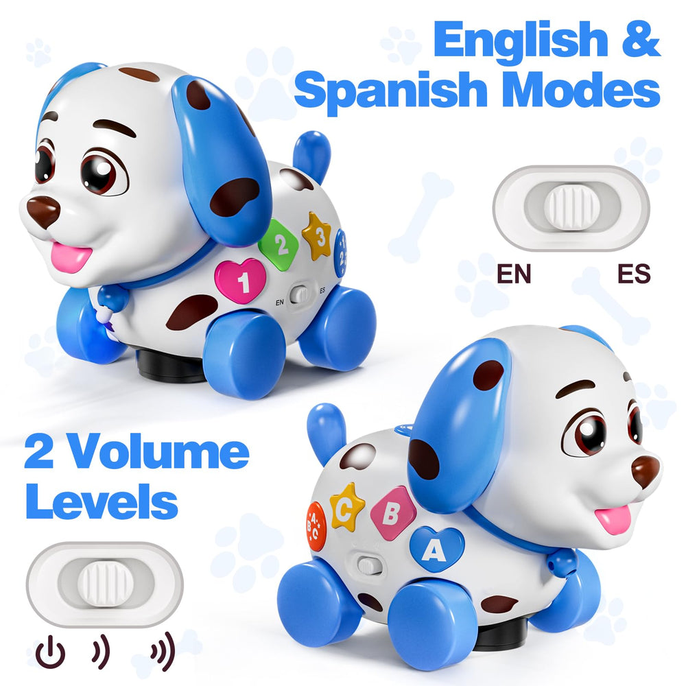 HumorPlay puppy toy with easy battery setup for on-the-move play.