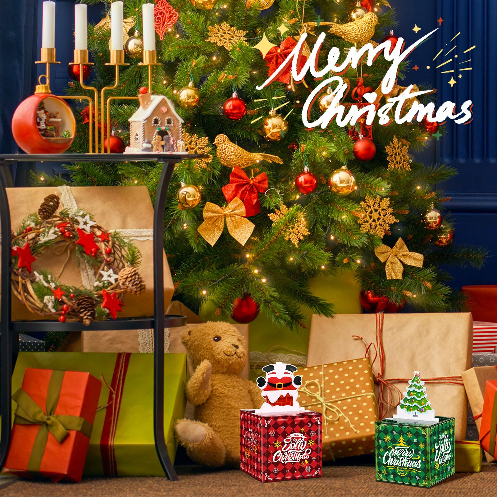 Humyoun money box in green and red colors for holiday decor