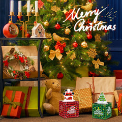 Humyoun money box in green and red colors for holiday decor