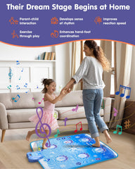 Humzo Frozen dance mat LED lights synchronize with actions on a magical floor stage.