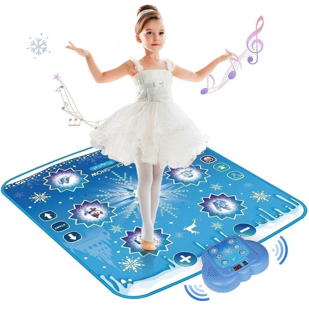 Humzo Frozen dance mat with LED light show enhances dancing fun and magical playtime.