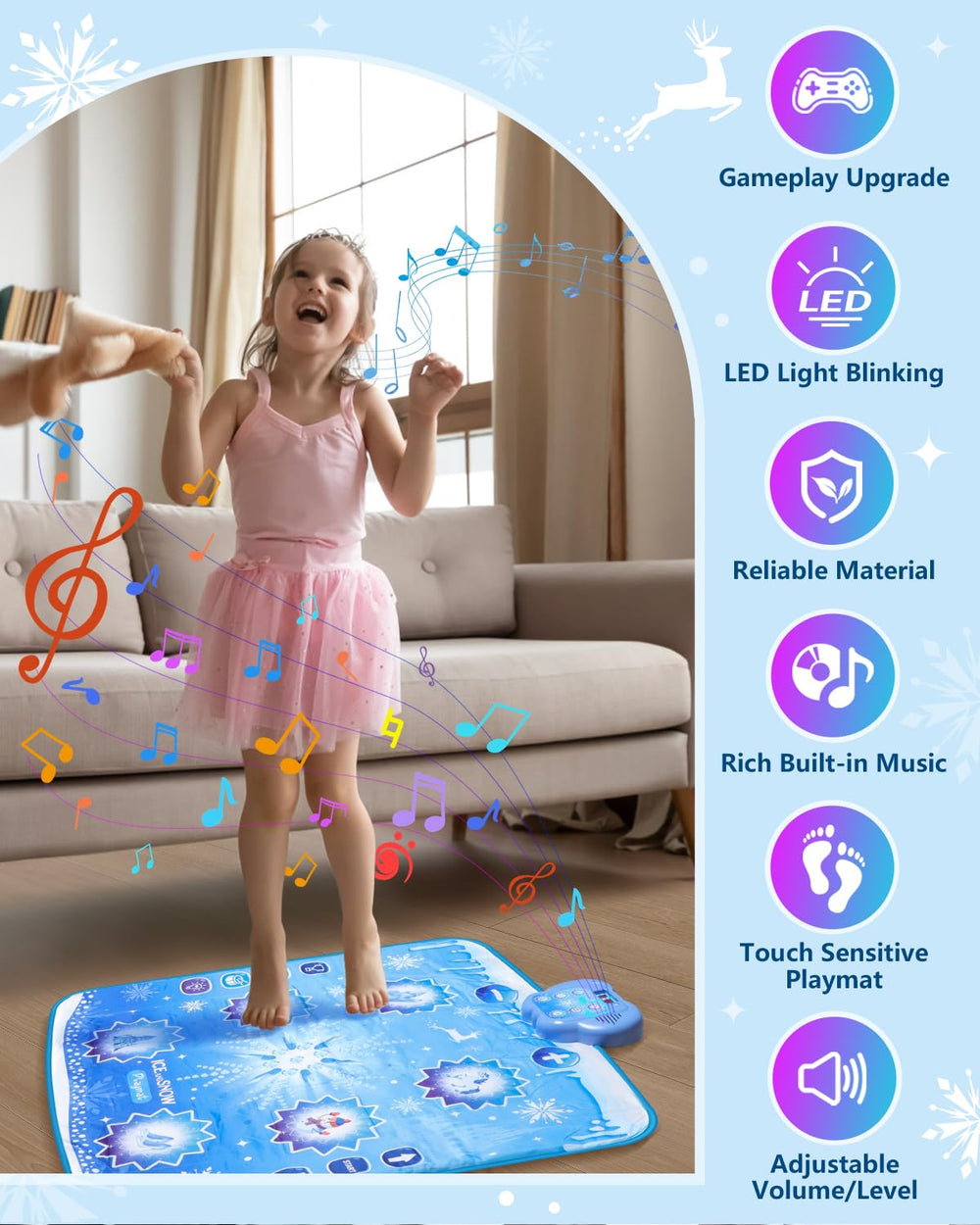 Humzo Frozen dance mat mode Memory challenges recall across up to 99 stages.