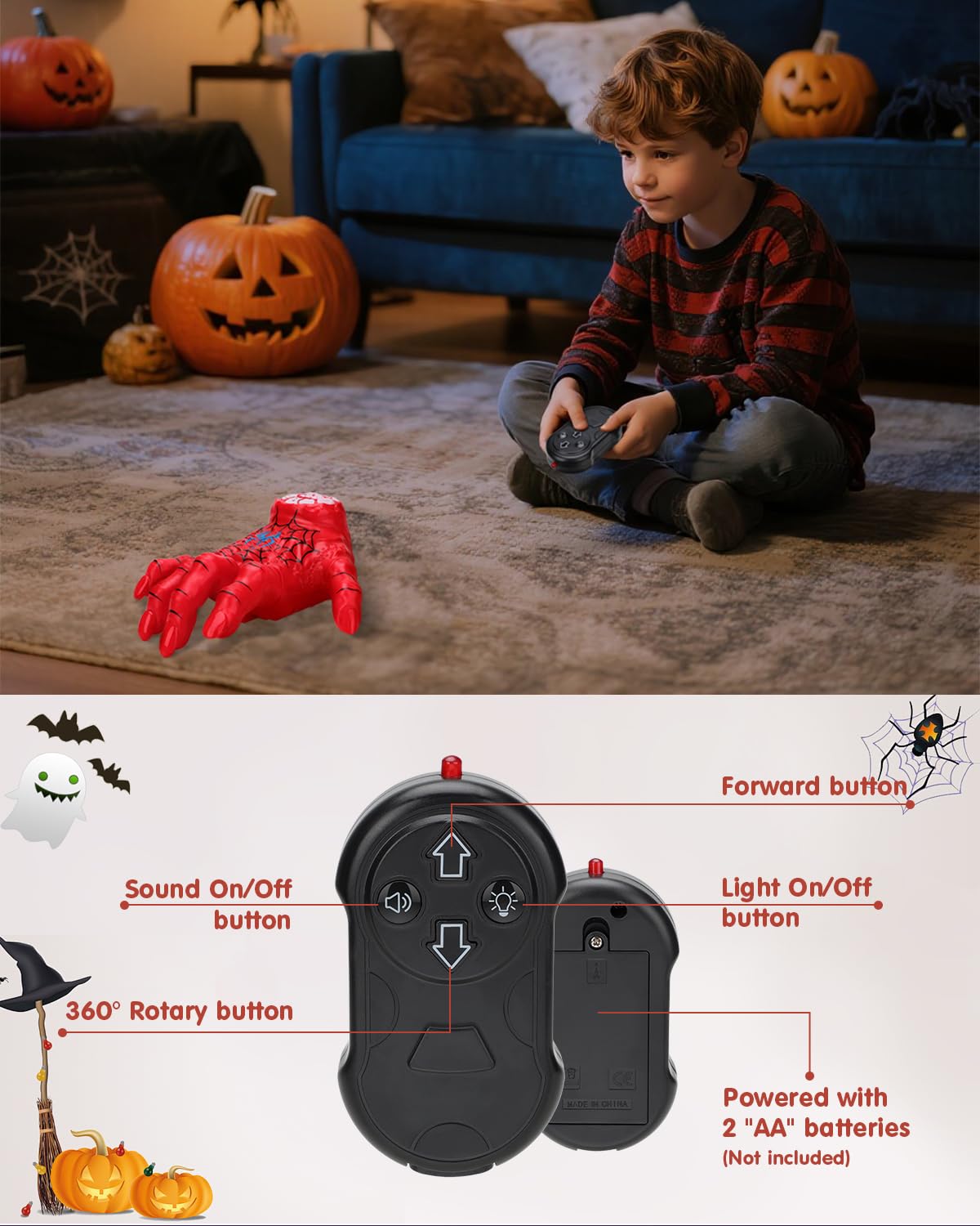 Humzo Gift-ready spooky hand toy suitable for birthdays and holidays.