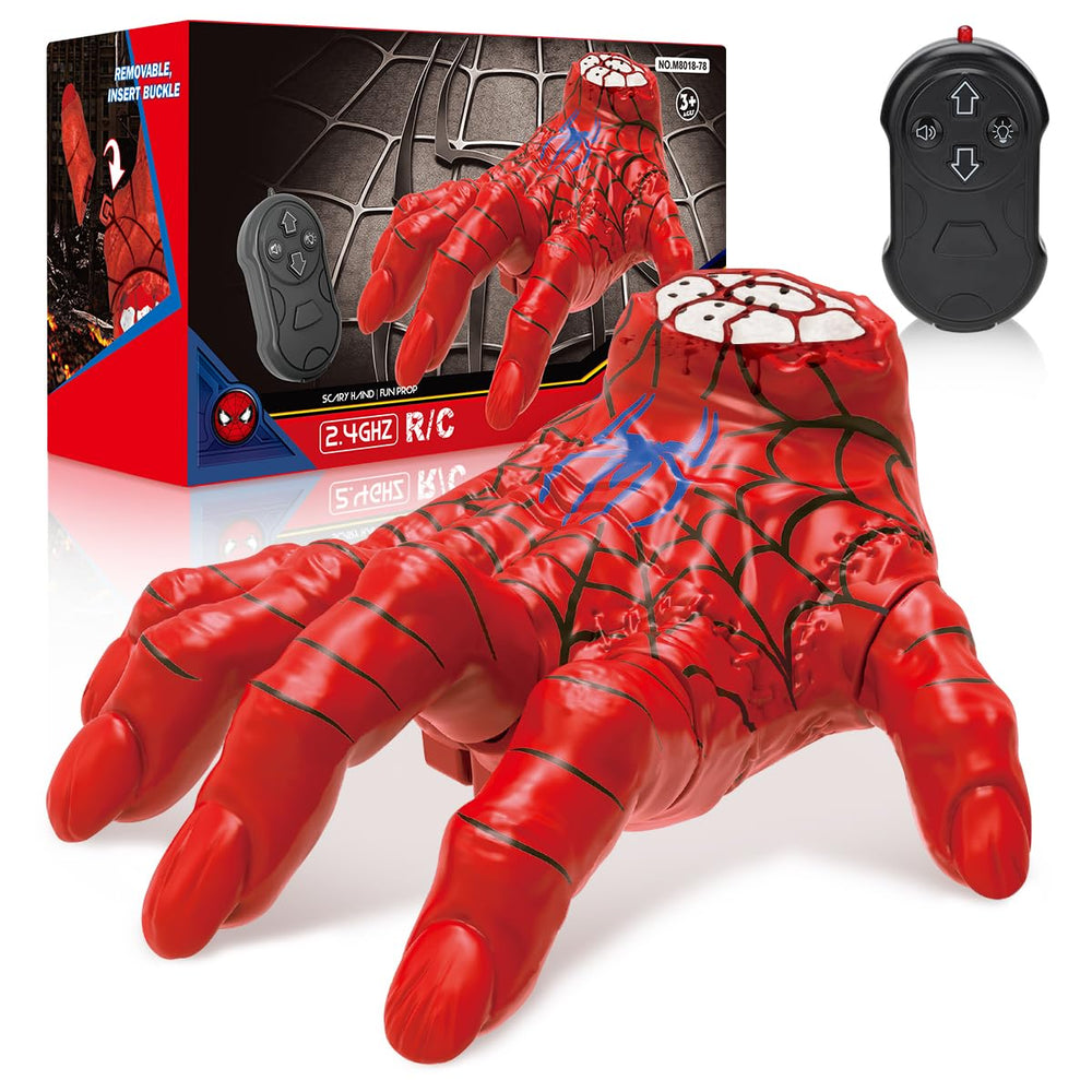Humzo Halloween Crawling Thing Hand Spider Hero Model glows for spooky decor and play.
